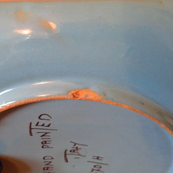 VTG Antique italian folded tray ,hand painted, gold gilded ,flowers - Picture 8 of 8